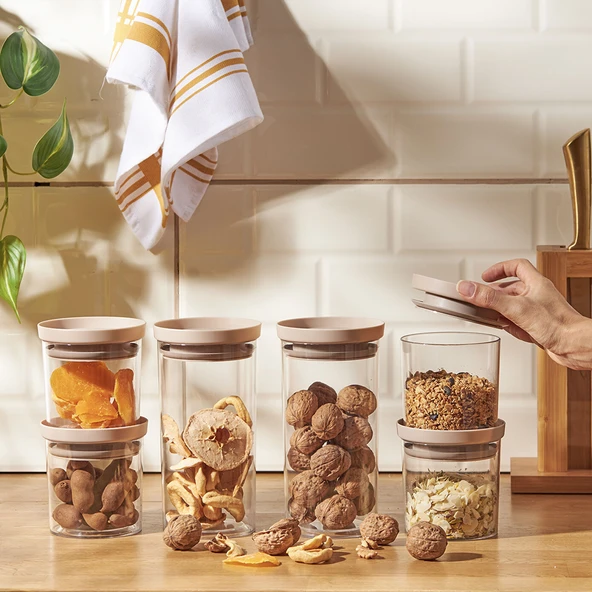 Arya 6'lı Saklama Kabı Kare Büyük Gri - 2