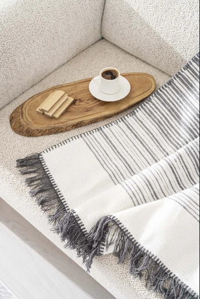 Veloura Antrasit Tek Kişilik Battaniye - Tv Battaniyesi 130x170 cm - Resim 3