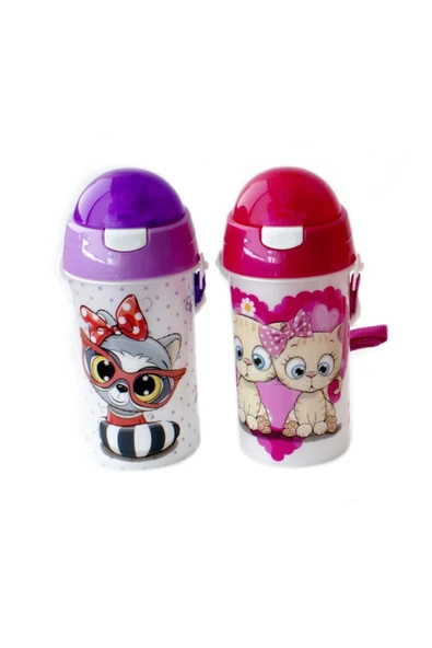 7083 PLASTİK MATARA KIZ KARAKTERİ ürün görseli