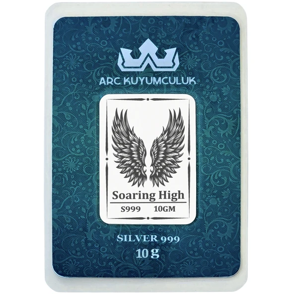 Özgürlüğü Hissettiren Kanat Temalı Hediyeye Özel 10 Gram 999 Ayar Gümüş Külçesi-702 ürün görseli