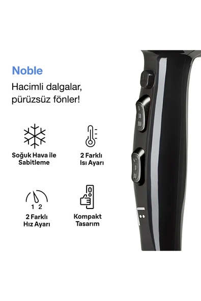 Fakir Noble Ac Motor Saç Kurutma Makinesi - Siyah - 2