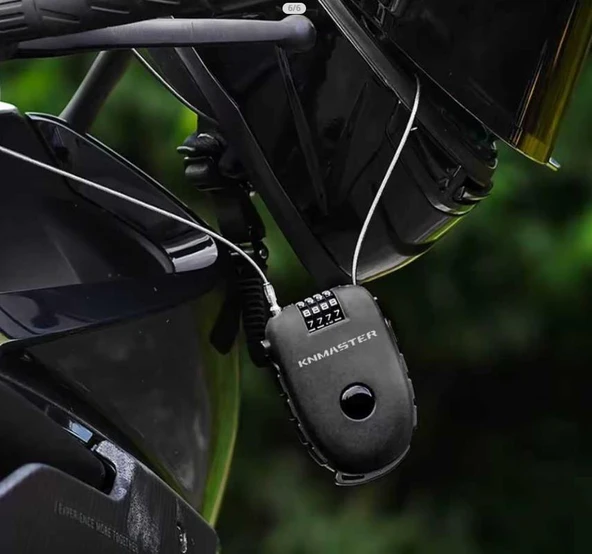 Knmaster Motosiklet Kaskı Kilidi + Knmaster Karbon Çanta Hediyeli Esnek Kablo ve Üst Düzey Koruma - 6