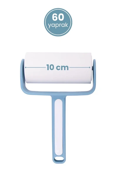 Tüy Toplayıcı Rulo, Kedi Köpek Tüyü Elbise Kanepe Araba Koltuğu Yapışkanlı Temizleme Rulo 60 Yaprak - Resim 7