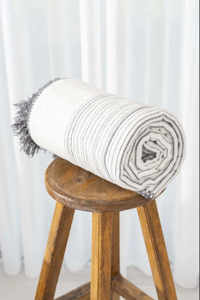 Veloura Antrasit Tek Kişilik Battaniye - Tv Battaniyesi 130x170 cm - Resim 4