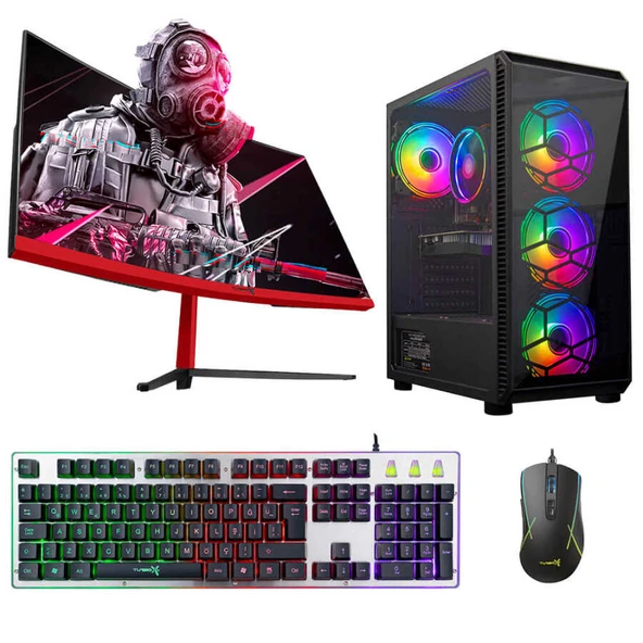 Turbox Tx4694 i5 10400F 16GB Ram 512GB M.2 NVMe SSD 4GB RX560 23.6 100Hz Curved Oyun Hazır Sistem