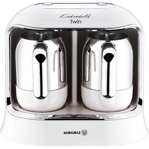 Korkmaz A861-08 Kahvekolik Twin Kahve Makinesi Vanilya/krom ürün görseli 1
