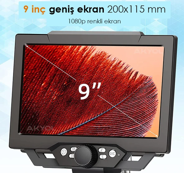 Dijital Mikroskop 12MP Renkli Ekranlı 1600X - Resim 3