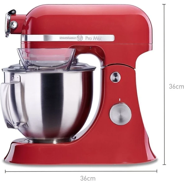 Korkmaz Pro-Mix Standlı Mikser 1600W 4.7 Lt Paslanmaz Çelik Kase 11 Kademeli Hız Ayarı Döküm Gövde - Resim 2
