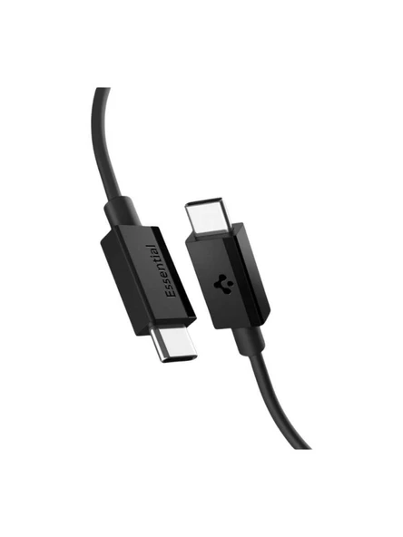 Spigen USB-C to USB-C 1 Metre Kablo 60W Güç / PPS 2.0 Super Hızlı Şarj / 480 Mbps Data Aktarım Hızı Type-C Ekstra Dayanıklı Black - Resim 2