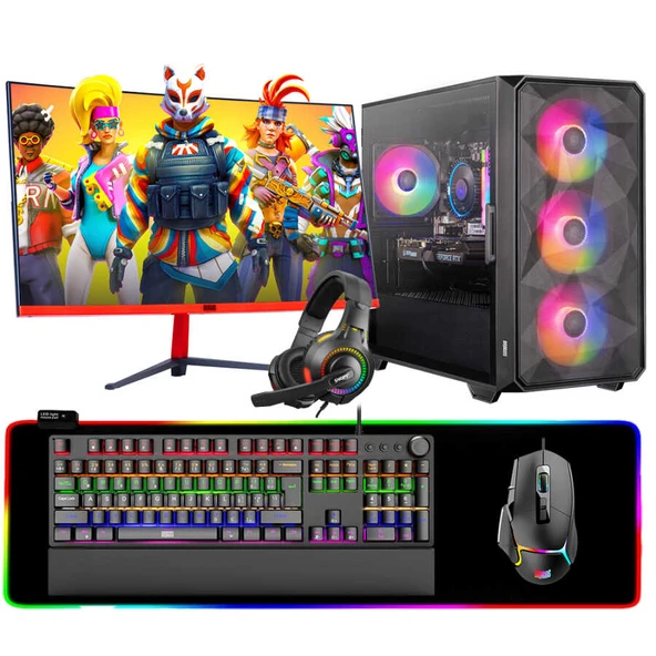 Dragos DRx6808 i5 9400F 16GB Ram 512GB NVMe 12GB RTX3060 23.6 165Hz Curved Oyun Hazır Sistem