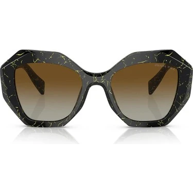 Prada SPR 16W 19D6E1 Black-Brown Polarize Kadın Güneş Gözlüğü - Resim 2