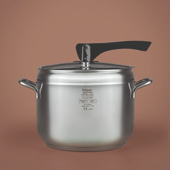 Hisar Optima Bergama İndüksiyon Tabanlı Düdüklü Tencere 6 Lt. - Siyah - Resim 2