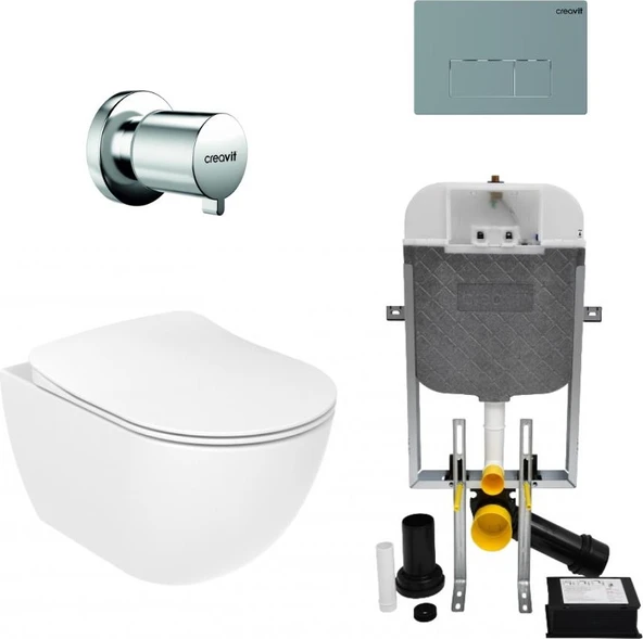 Creavit Free (Rim-Off) Kanalsız Asma Klozet ve Gömme Rezervuar Seti ürün görseli