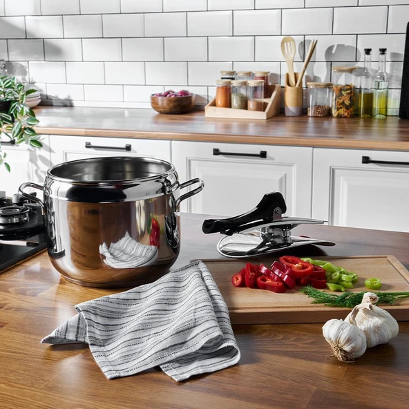 Hisar Optima Bergama İndüksiyon Tabanlı Düdüklü Tencere 6 Lt. - Siyah - Resim 3