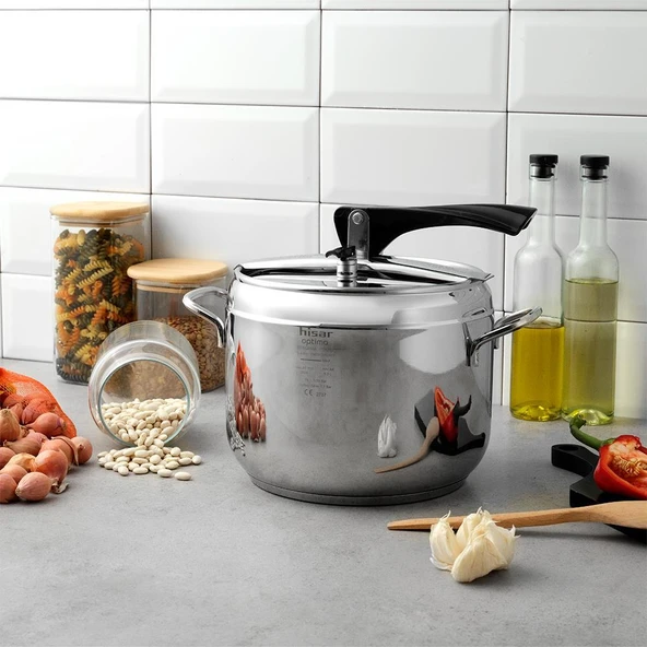 Hisar Optima Bergama İndüksiyon Tabanlı Düdüklü Tencere 6 Lt. - Siyah - Resim 4