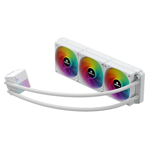 GameBooster PRIME P360W Rainbow 360mm Beyaz İşlemci Sıvı Soğutucu - Resim 2