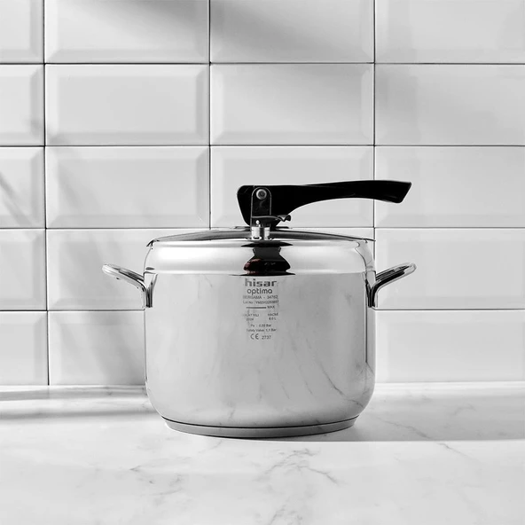Hisar Optima Bergama İndüksiyon Tabanlı Düdüklü Tencere 6 Lt. - Siyah - Resim 5