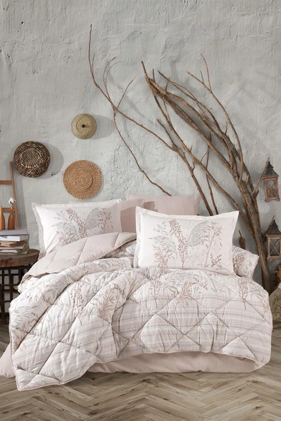 Clasy %100 Pamuk Çift Kişilik Ranforce Uyku Seti Betina V1 Taş ürün görseli