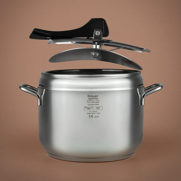 Hisar Optima Bergama İndüksiyon Tabanlı Düdüklü Tencere 6 Lt. - Siyah ürün görseli