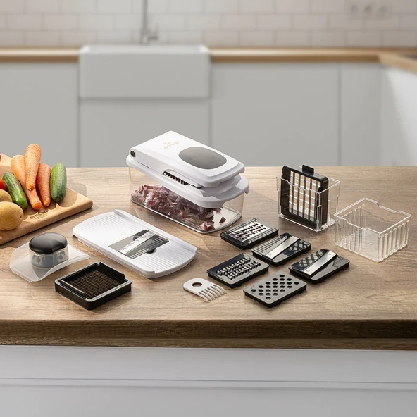 Emsan Smart Hazneli Doğrayıcı Beyaz 10 Parça - Resim 2