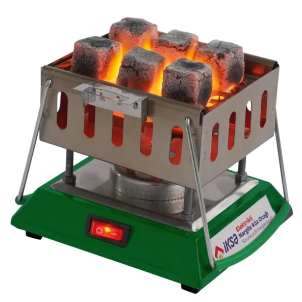 Kare Krom Elektrikli Nargile Köz Ocağı - Resim 4