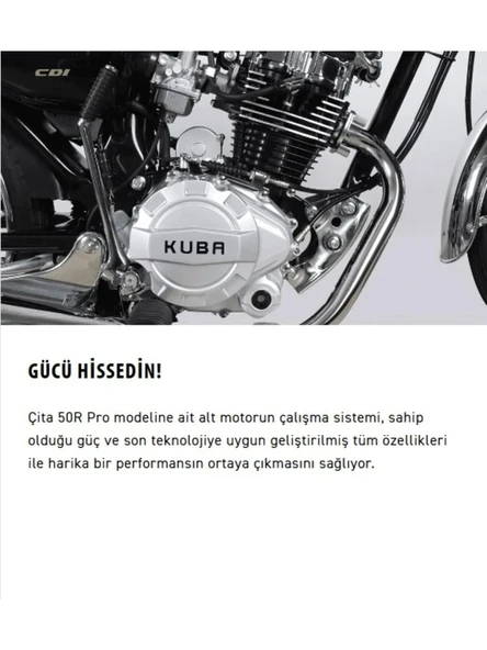 Kuba Çita 50-rx Gold Motosiklet Beyaz - 2