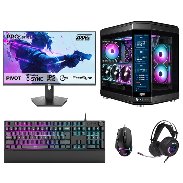 Dragos DRx7873 Ryzen 7 7800X3D 32GB DDR5 2TB GEN4 NVMe 12GB RTX5070 27 İnç 200Hz 1ms Oem Paket ürün görseli