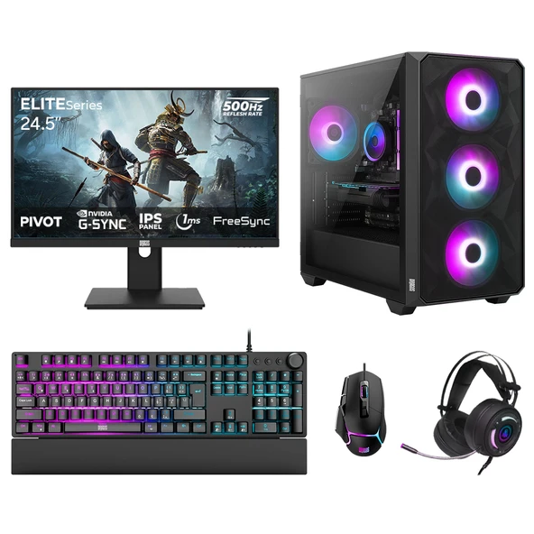 Dragos DRx7818 Ryzen 7 5700X 32GB 1TB NVMe 12GB RTX5070 24.5 İnç 500Hz 1ms Oem Paket ürün görseli