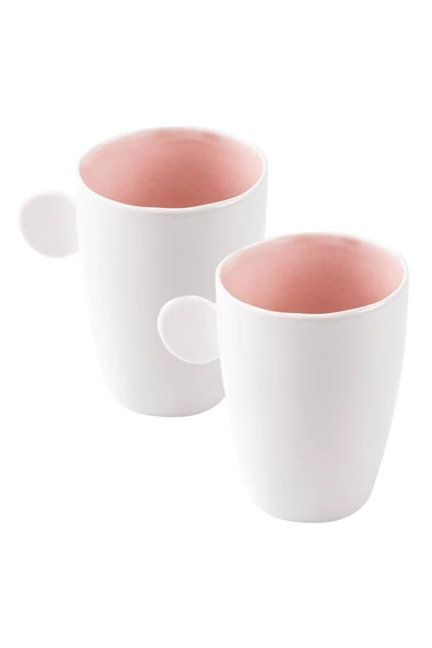 Tantitoni Round Pembe Porselen İkili Kupa Seti 220ml ürün görseli