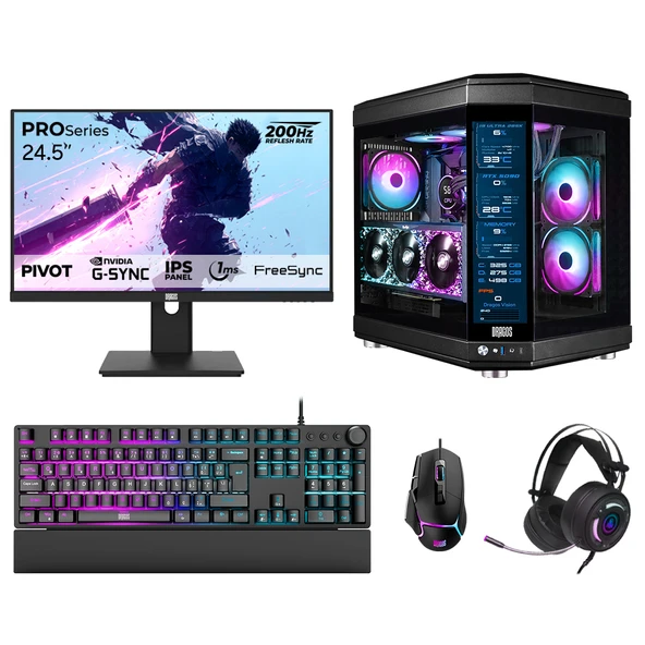 Dragos DRx7858 Ryzen 7 7800X3D 32GB DDR5 2TB GEN4 NVMe 12GB RTX5070 24.5 İnç 200Hz 1ms Oem Paket ürün görseli