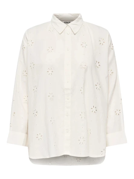 Only 15360467 Kadin Gomlek - Ekru - Resim 4