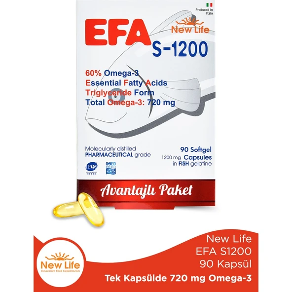 Efa S 1200 Omega 3 Balık Yağı 90 Kapsül