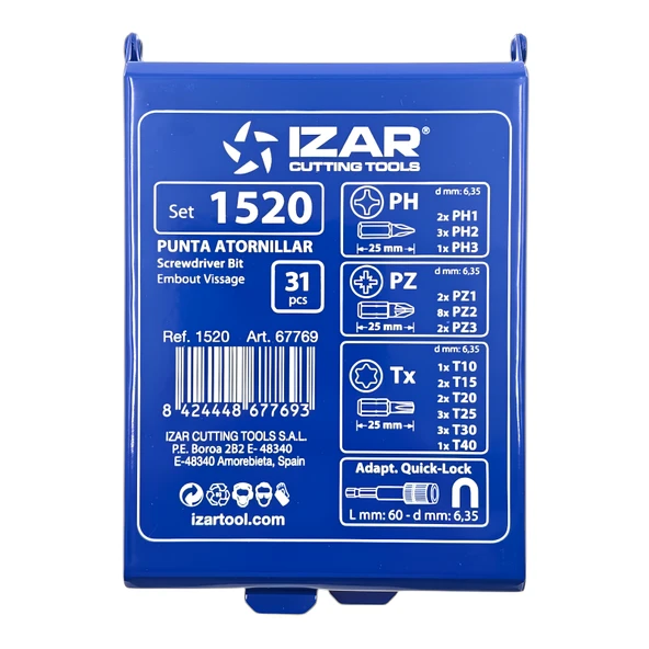 Fixonic Izar IZAR1520 31 Parça Vidalama Bits Uç Seti - Resim 5