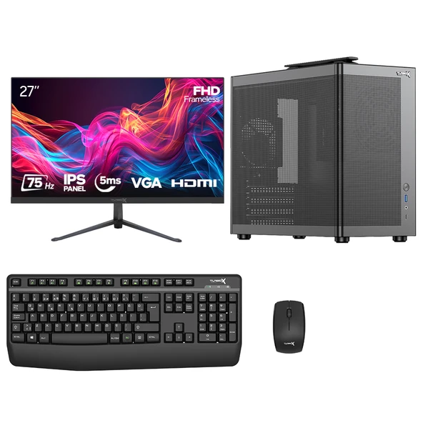 Turbox Tx7673 i5 12400 16GB DDR5 Ram 512GB M.2 NVMe SSD 27 inç Monitör Oem Paket ürün görseli