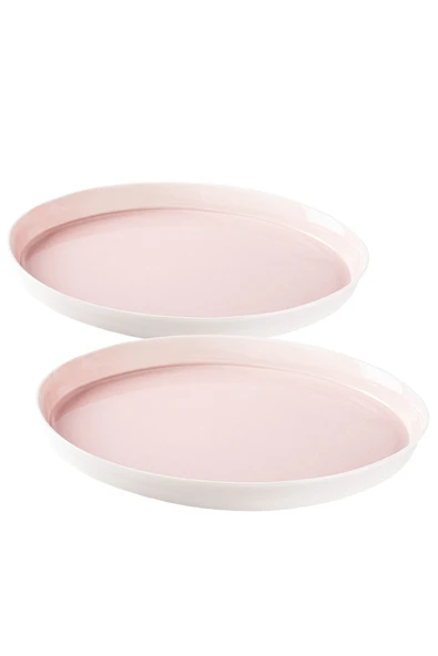 Tantitoni Space Pembe Porselen İkili Pasta Tabağı Seti 16.8cm ürün görseli 1