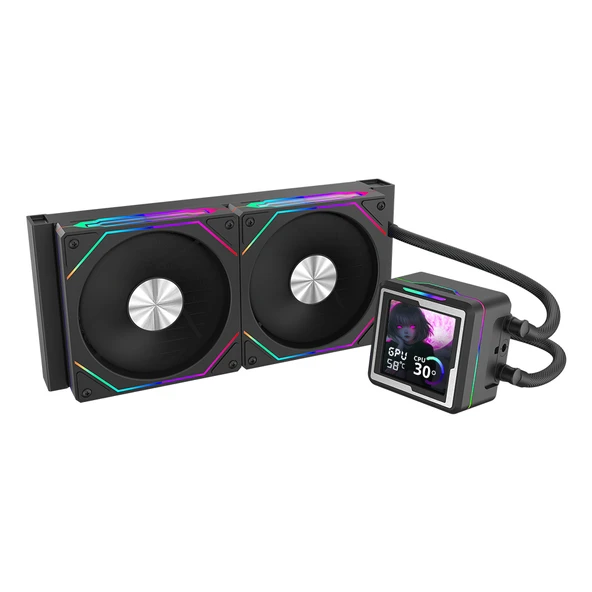 Dragos AquaForge V2 240MM Siyah ARGB LCD Ekranlı İşlemci Sıvı Soğutucu - 2