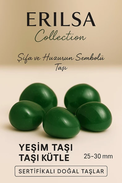 Sertifikalı Yeşim (Green Jade) Taşı Kütle 25–30 mm – Şifa ve Huzurun Sembolü ürün görseli