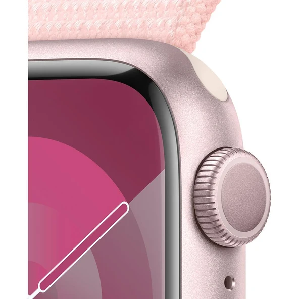 Apple Watch Series 9 GPS + Cellular 41mm Pembe Alüminyum Kasa ve Uçuk Pembe Spor Loop Kordon Akıllı Saat (Apple Türkiye Garantili) - 2