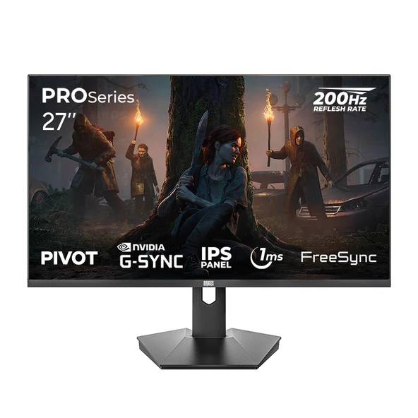 Dragos PROSeries P270FHD200 1ms FHD 200Hz 27 İnç FreeSync G-Sync IPS Pivot Oyuncu Monitörü