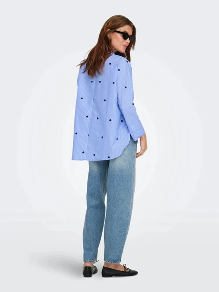 Only 15344336 Kadin Gomlek - Mavi Lacivert - Resim 3