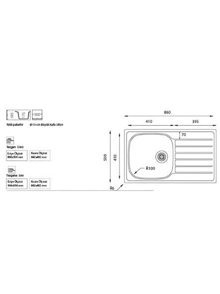 Ukinox Hypnos 50 Sol Dekorlu Paslanmaz Çelik Eviye - 2