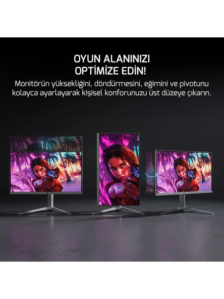 Gamepower Rapid V90 27'' 0.5 ms Full HD Pivot 300 Hz Oyuncu Monitörü - Resim 3