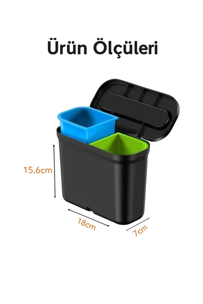 Çift Bölmeli Akıllı Araç Çöp Kovası Aracınızda Temizlik ve Düzenin Yeni Adı - 6