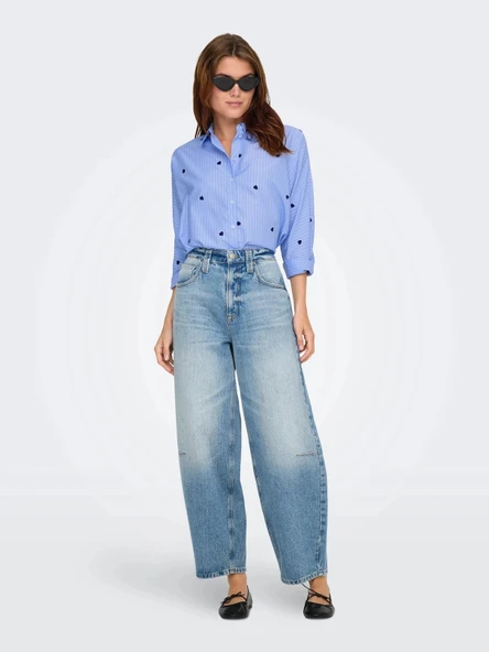 Only 15344336 Kadin Gomlek - Mavi Lacivert - Resim 2