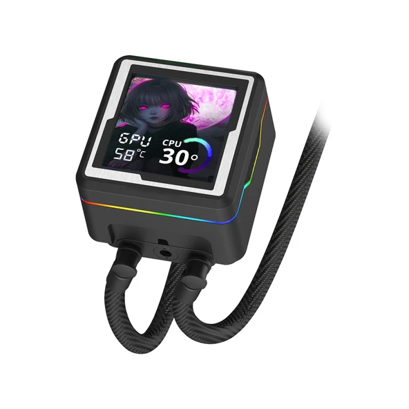 Dragos AquaForge V2 240MM Siyah ARGB LCD Ekranlı İşlemci Sıvı Soğutucu - 4
