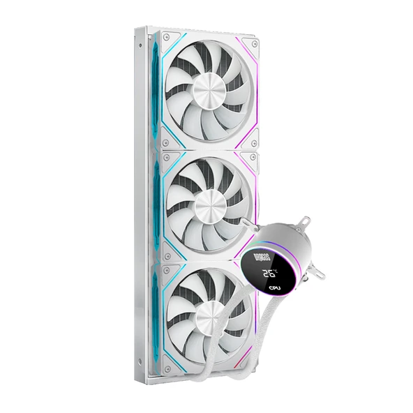 Dragos FrostBite 360 Intel-AMD 360MM Isı Göstergeli ARGB Beyaz Sıvı Soğutucu - 3