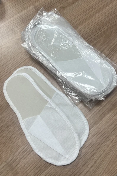 150 Çift Otel Terlik, Overlok Terlik, Tek Kullanımlık Otel Terliği - Resim 5