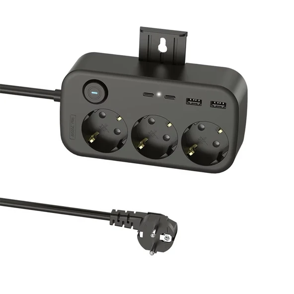 3680W Akım ve çocuk korumalı 2-USB A 2-TYPE C girişli duvar aparatlı