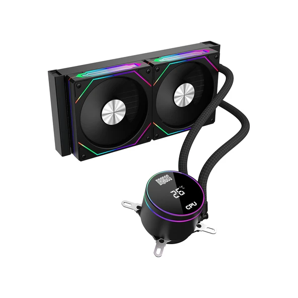 Dragos FrostBite 240 Intel-AMD 240MM Isı Göstergeli ARGB Siyah Sıvı Soğutucu - 2
