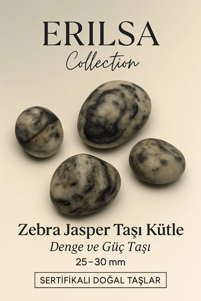 Sertifikalı Zebra Jasper Taşı Kütle 25–30 mm Denge Güç ve Koruma Taşı ürün görseli